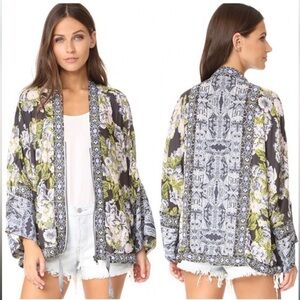 Free People wildflower cinched zip kimono top